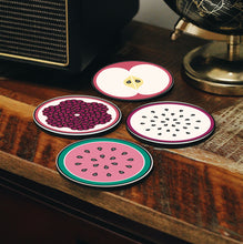 Load image into Gallery viewer, Red Fruit Coasters Set