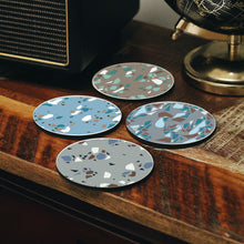 Load image into Gallery viewer, Terrazzo Blue Coasters Set