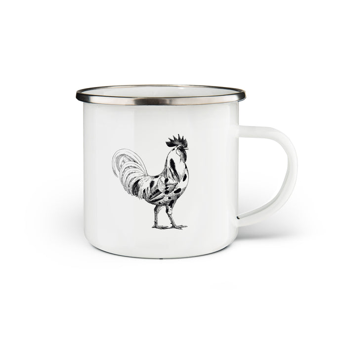 Rooster Enamel Mug