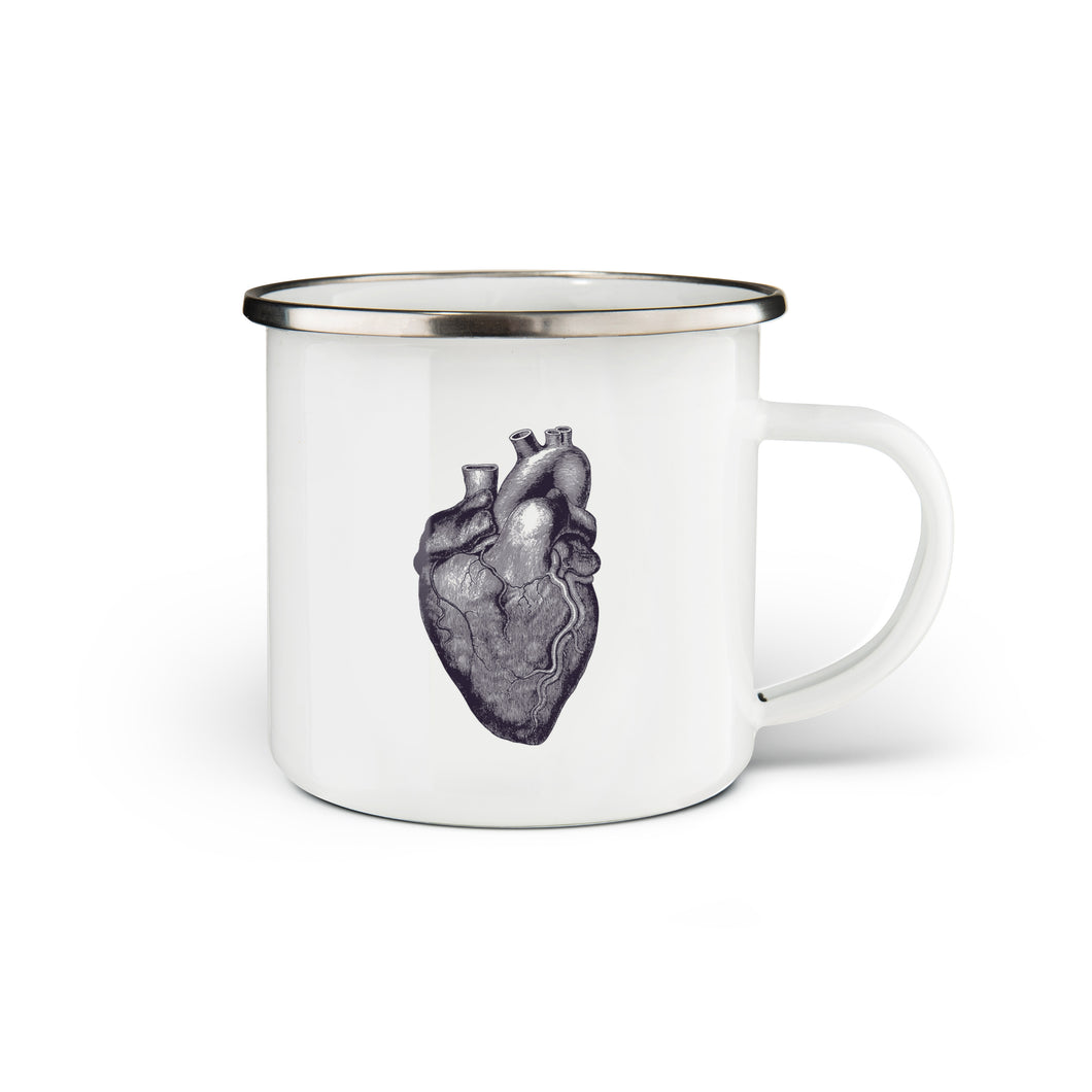 Heart Enamel Mug