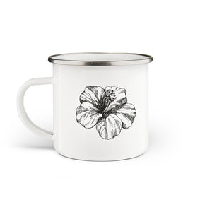 Hibiscus Enamel Mug