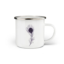 Load image into Gallery viewer, Peacock Feather Enamel Mug