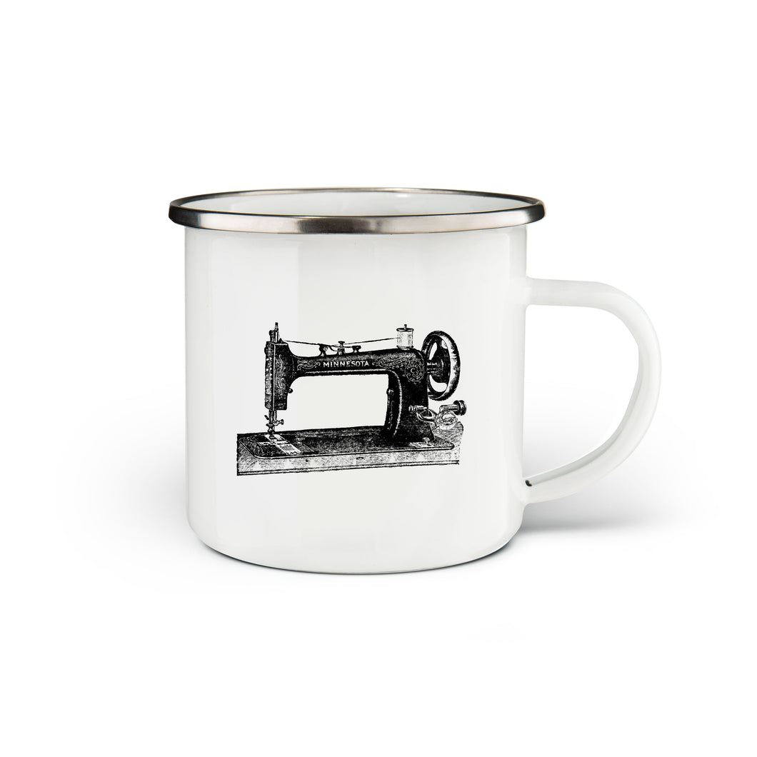 Sewing Machine Enamel Mug